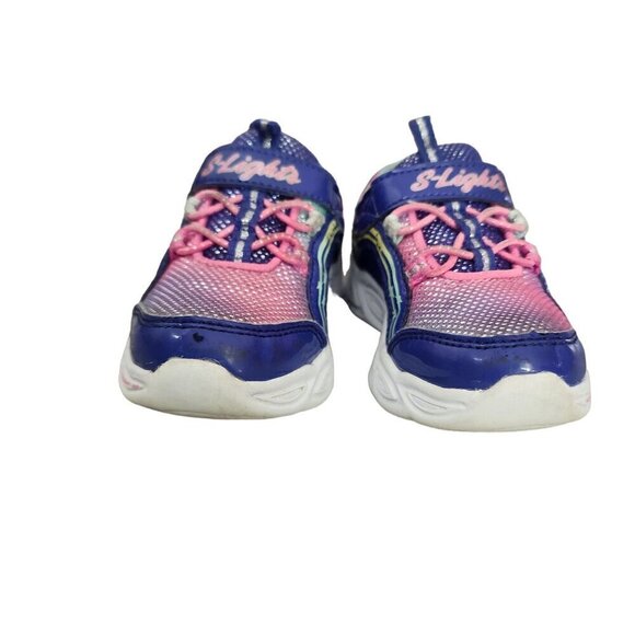 Skechers S-Lights Running Shoes Sneakers Purple Pink Baby Girls Size 7 - Picture 2 of 12